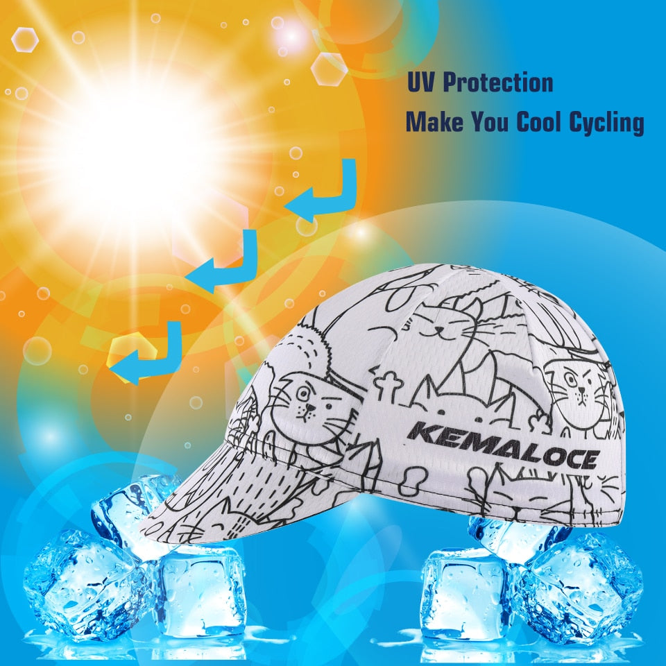 Men Cycling Cap Anti-UV Summer Elastic Quick Dry Bike Cap White/Black/Blue Mesh Outdoor Breathable Cycling Hat