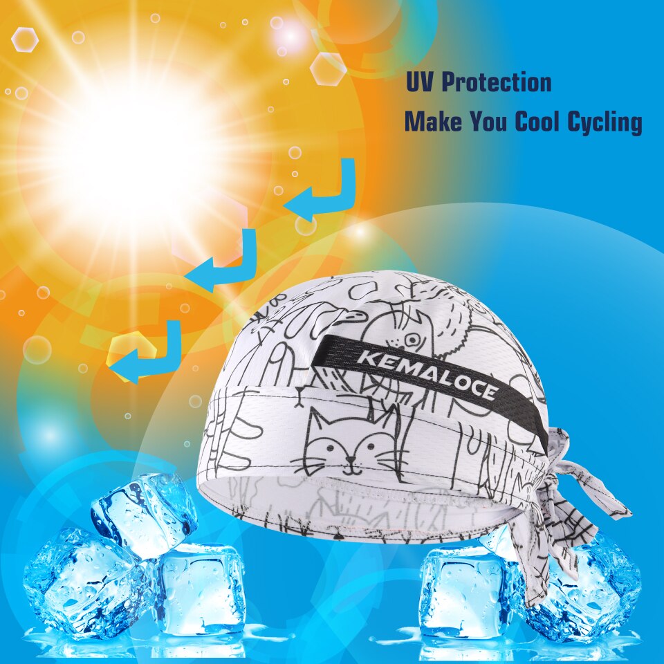 UV Protection Cycling Cap Team Men Summer Full Sublimation MTB Bike Scarf White Carton Cat Bicycle Hat Cycle Bandana