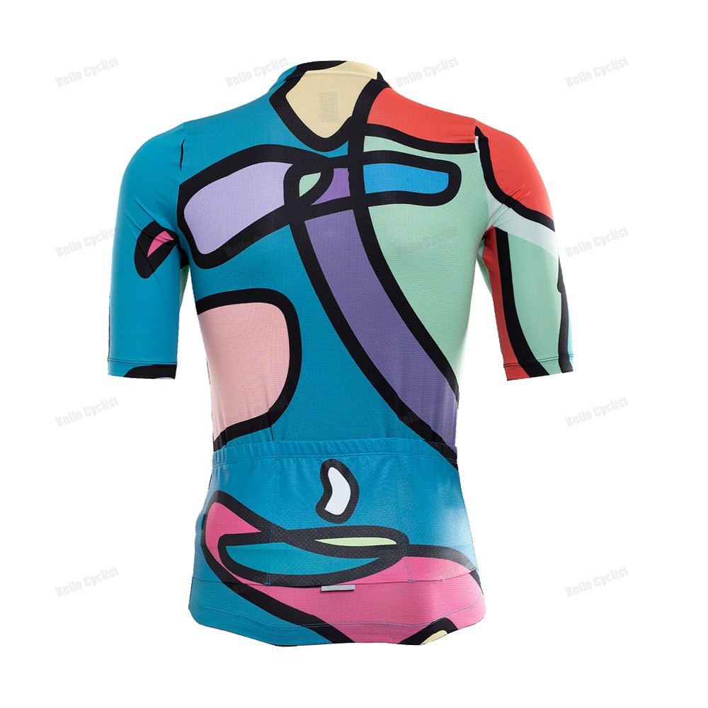 Colorful Men's Short Sleeve cycling Jersey