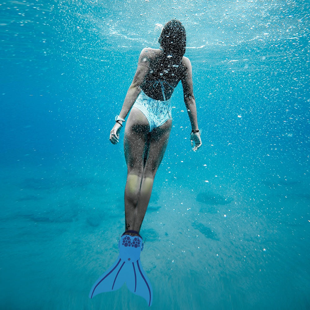 Unisex Adjustable Swim Fin Foot Flipper Swimming Training Accessory Swimming Foot Flipper Diving Feet Tail