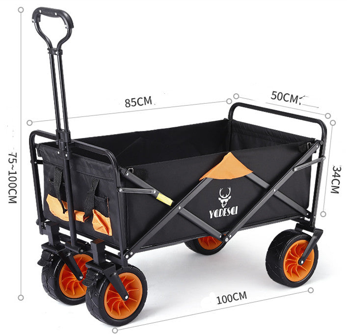 Outdoor Camping Trolley Fishing Pull Trailer Storage