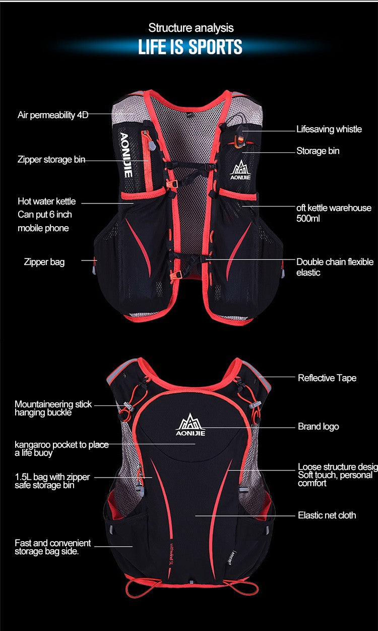 Running Water Bag Backpack Sports Vest
