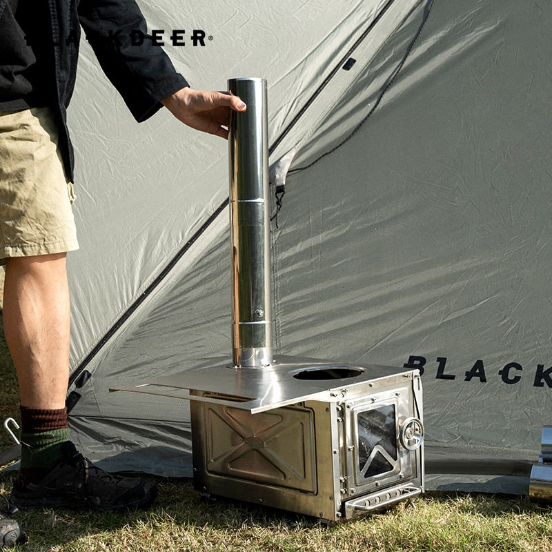 Outdoor 304 Stainless Steel Tent Wood Stove with Pipes