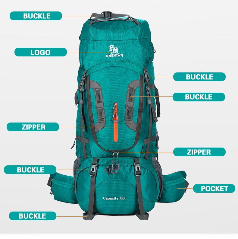 80L Camping Hiking Backpacks with Aluminum alloy support