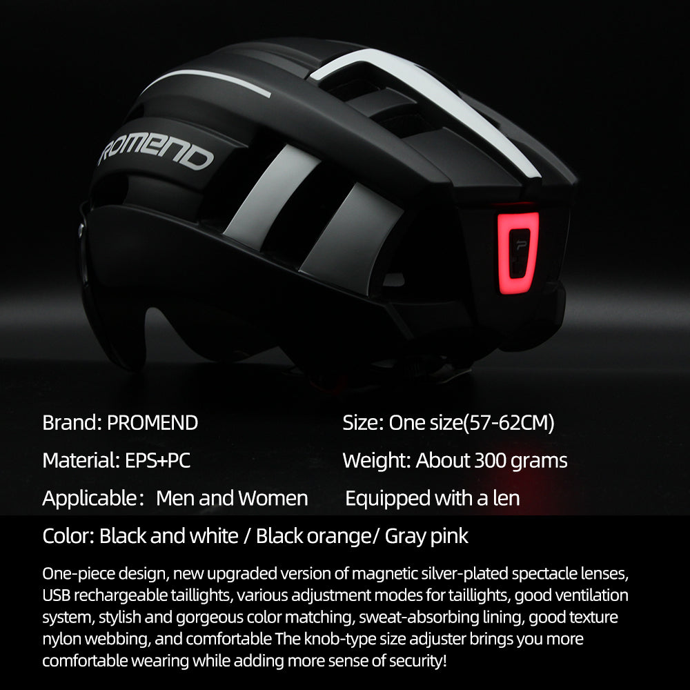 Bicycle Helmet LED Light Rechargeable Intergrally-molded
