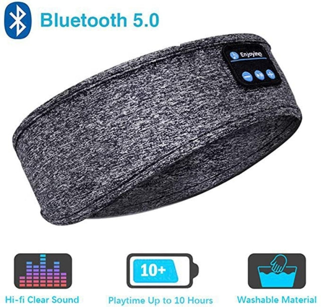 Sleeping Headphones Sports Headband Thin Soft Elastic Comfortable Wireless Music Earphones Eye Mask for Side Sleeper