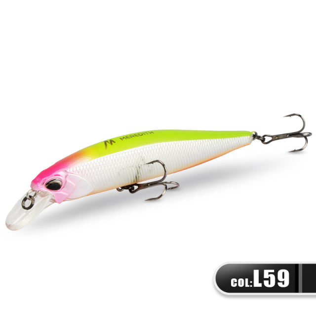 MRERDITH JERK MINNOW 100F 14g  Floating Wobbler Fishing Lure 24Color Minnow Lure Hard Bait Quality Professional Depth0.8-1.0m