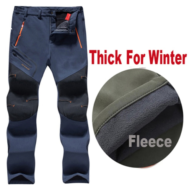 Men Oversized Plus size Winter Softshell Fleece Outdoor Pants